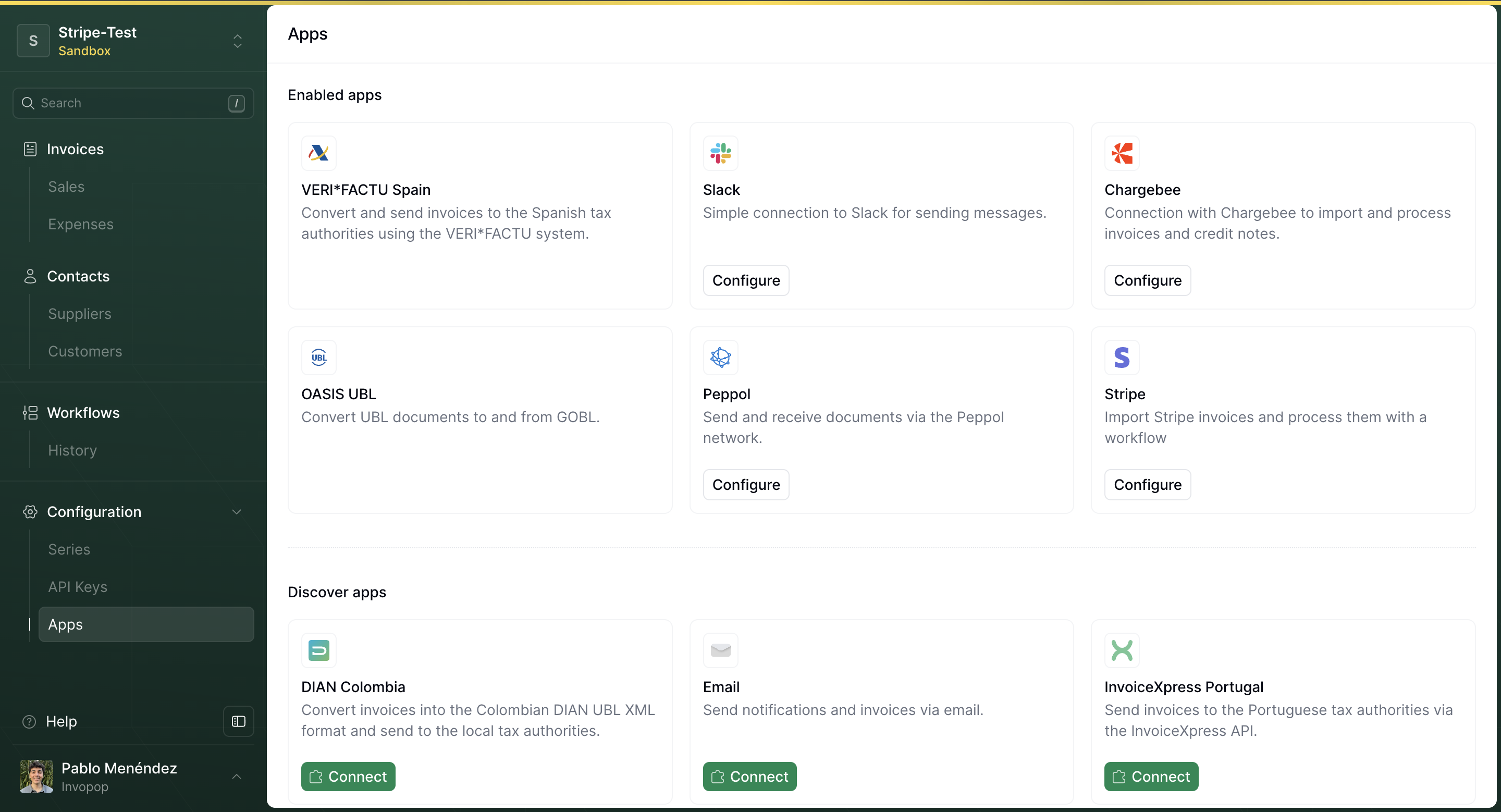 Invopop internal apps