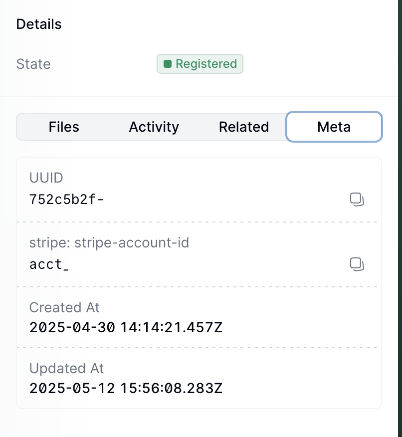 Supplier metadata